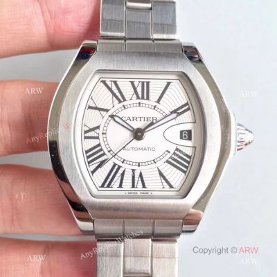 Swiss Grade Cartier Roadster Replica Watch White Roman Dial